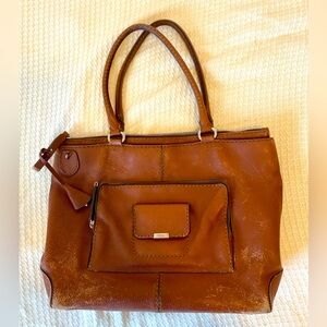 Tod's Pebbled Leather Cognac handbag, Vintage